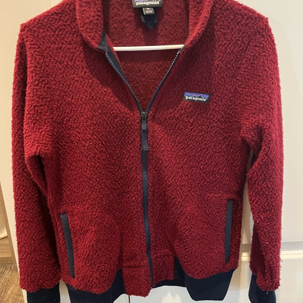 Patagonia Red Sherpa Fleece bomber Jacket